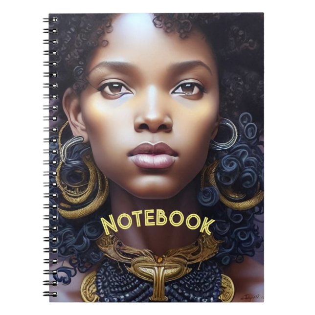 6x9 Spiral Notebook African American Woman theme (Front)