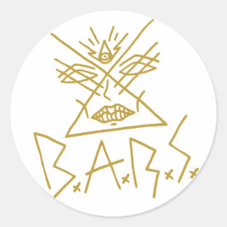 6x B.A.R.S. Gold Face Sticker 3"