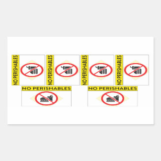 6x "No Perishables" stickers