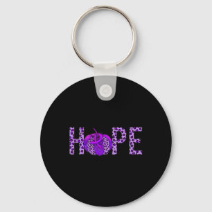 6yo8 Purple Ribbon Heimerheimer's Awareness Month  Keychain