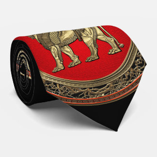 [700] Assyrian Winged Lion - Gold Lamassu Tie