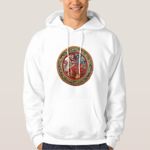 [700] Celtic Treasures - Three Dogs on Gold Hoodie