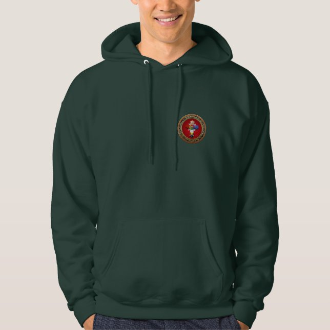 [700] Rosy Cross (Rose Croix) on Red & Gold Hoodie (Front)