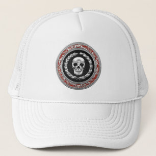 [700] Silver Skull Trucker Hat