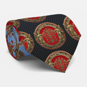 [700] Two Gold Ninurtas with Tree of Life Tie
