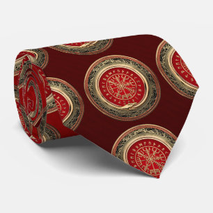[700] Vegvisir - Viking Gold Magic Runic Compass Tie