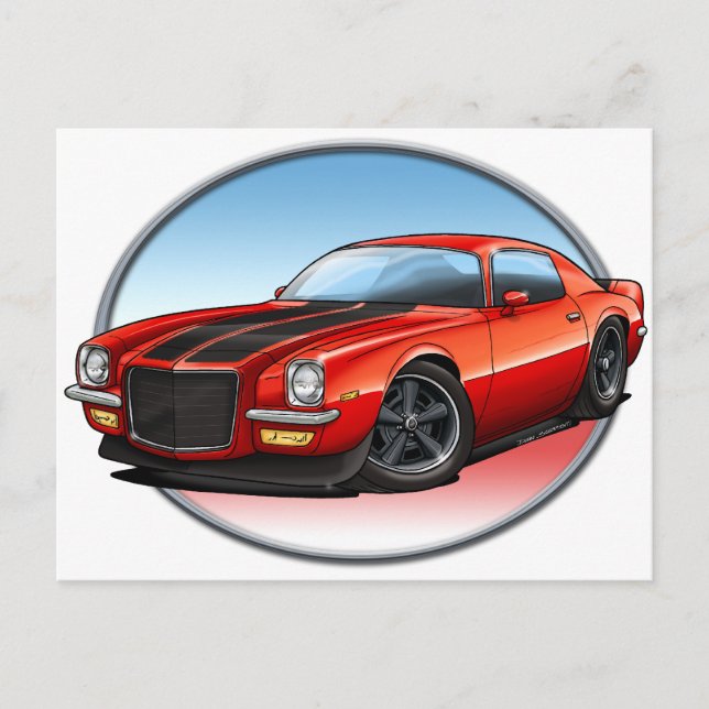 70-73 Red B Camaro.png Postcard (Front)