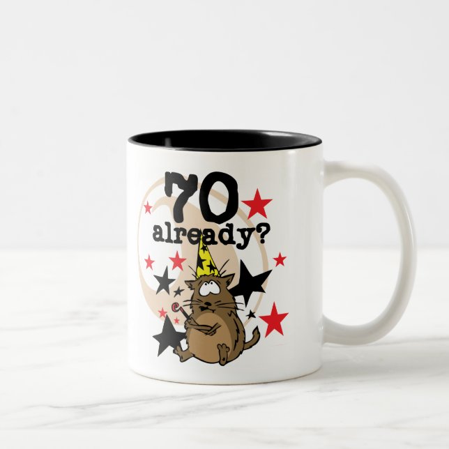 70 Already Birthday Two-Tone Coffee Mug (Right)