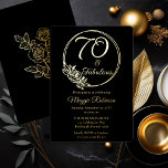 70 and Fabulous 70th Birthday Party Stamped<br><div class="desc">Elegant typography design "70 and Fabulous" 70th birthday party design featuring a rose outline circular frame.  Back features a rose outline in gold tone (not gold foil).</div>