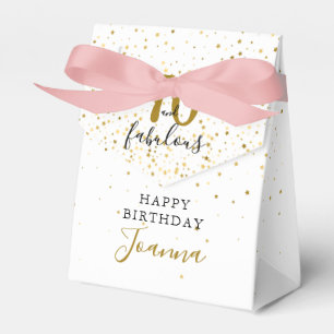 70 and Fabulous Birthday Gold and Black Elegant Favor Box