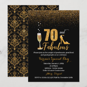 70 and Fabulous Birthday Invitation for Women