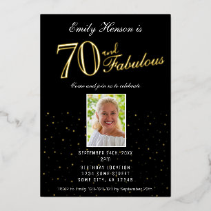 70 and Fabulous Black 70th Birthday Gold