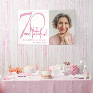 70 and Fabulous Bold Photo 70th Birthday Party Banner