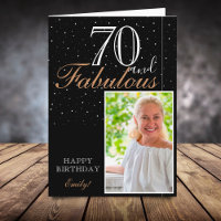 70 and Fabulous Elegant Black 70th Birthday Photo 