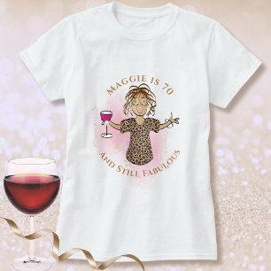 70 and Fabulous Funny Cartoon 70th Birthday Ethnic T-Shirt