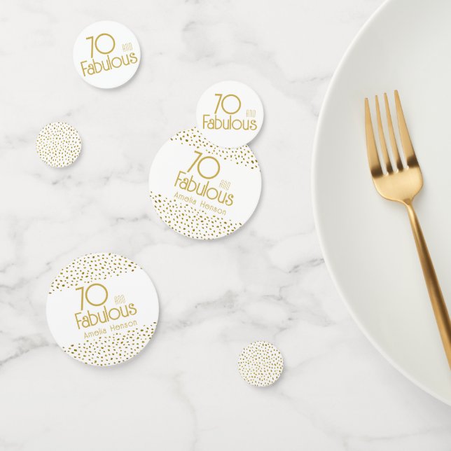 70 and Fabulous Gold Glitter 70th Birthday Party  Confetti (Group)