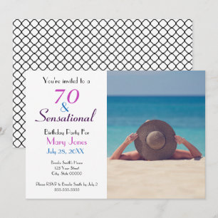 70 and Sensational 70th Birthday Party Invitation