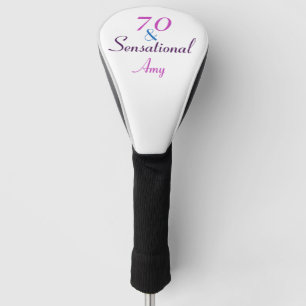 70 and Sensational 70th Birthday Personalize Girly Golf Head Cover
