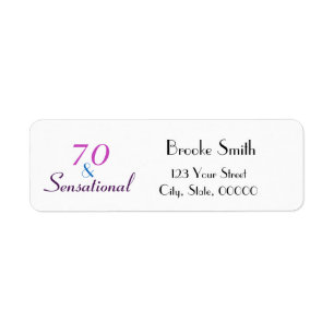70 and Sensational Personalize Return Address