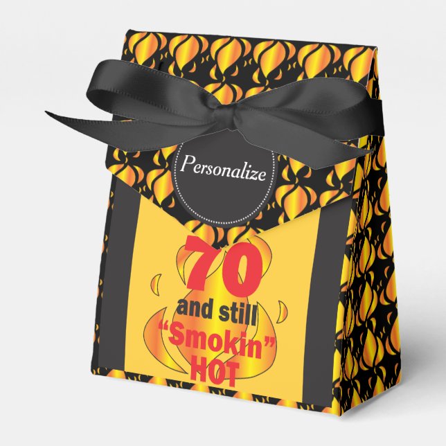 70 and Smokin Hot Party | 70th Birthday Favor Box (Front Side)