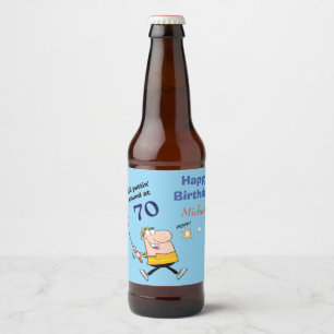 70 Birthday Golfer Beer Bottle Label