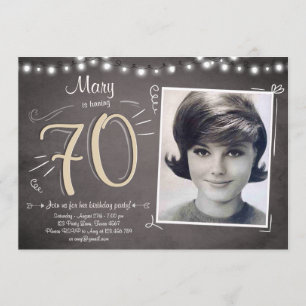 70 Birthday Invitation Vintage Seventy Rustic