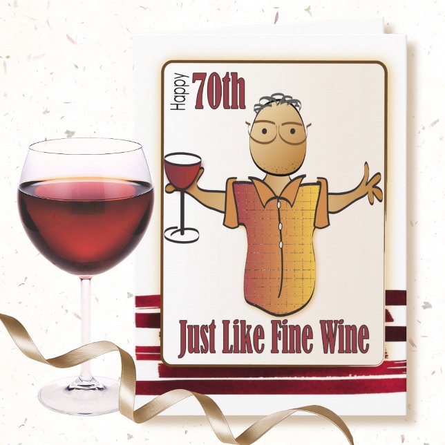 70 Carte d'anniversaire pour homme - Vin fin (Créateur téléchargé)