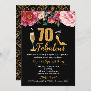 70 et fabuleuse invitation d'anniversaire pour les
