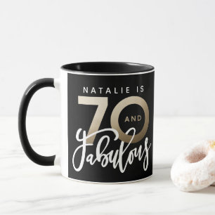 70 et fabuleuse tasse d'anniversaire en or métalli