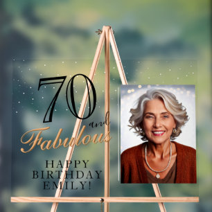 70 et fabuleux Elegant Black 70th Birthday Photo