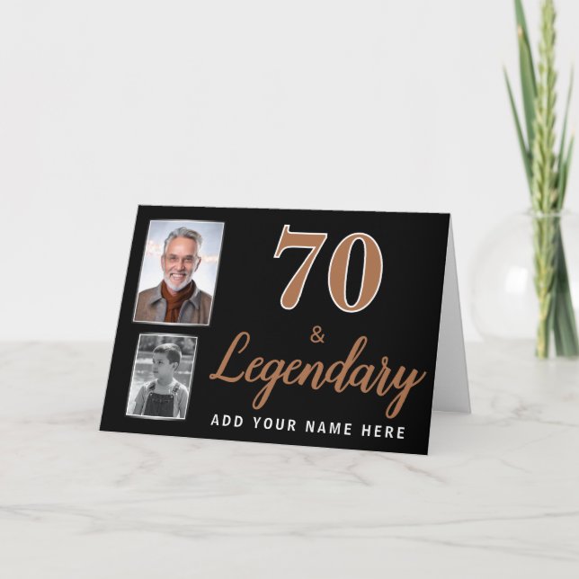 70 et légendaire 2 photos Carte d'anniversaire 70e (Devant)