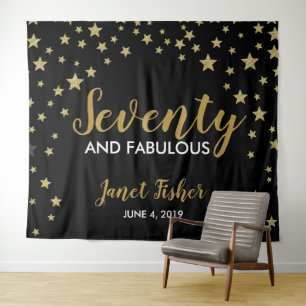 70 & Fabulous birthday Photo Booth backdrop banner Tapestry