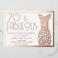 70 & Fabulous Gold Gown Retro 70th Birthday