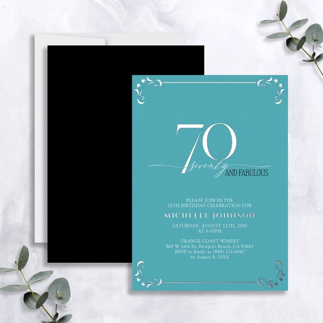 70 & Fabulous Turquoise & Silver Birthday (Creator Uploaded)