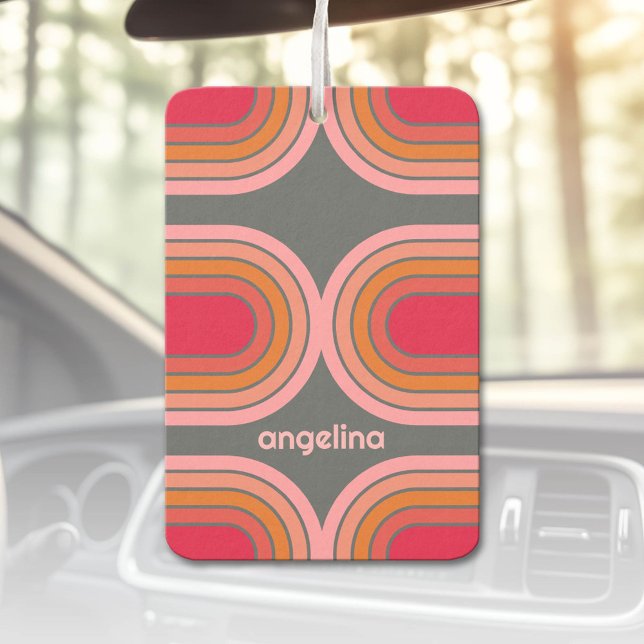 70 Inspired Line Art Sunset Red Orange Pink arch Air Freshener (Custom Air Freshener)