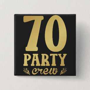 70 Party Crew 70th Birthday Square 2 Inch Square Button