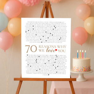 70 reasons why we love you 80th 60th birthday 50th poster