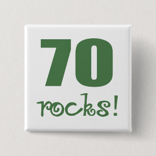 70 Rocks! 2 Inch Square Button