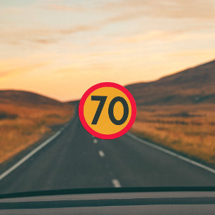 70 Speed Limit Road Traffic Sign Classic Round Sticker