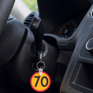 70 Speed Limit Road Traffic Sign Keychain