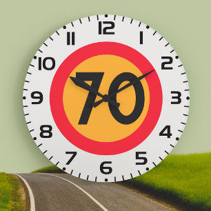 70 Speed Limit Road Traffic Sign Large Clock