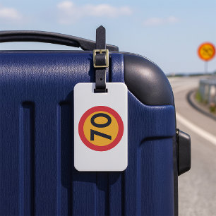 70 Speed Limit Road Traffic Sign Luggage Tag