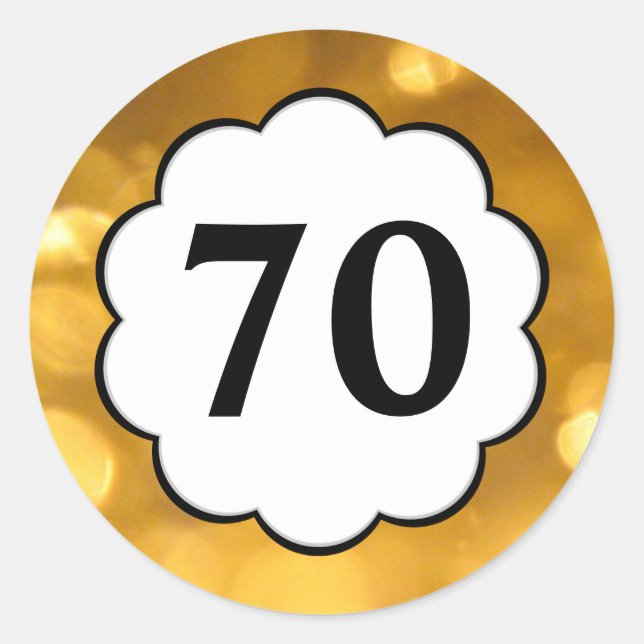 70 - Sticker en chiffres d'or (Devant)