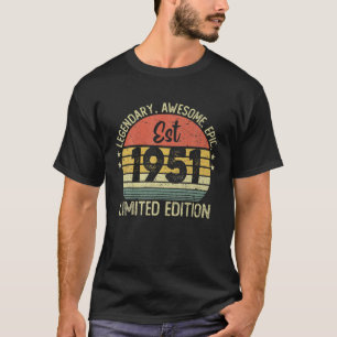 70 Year Old 70Th Birthday Vintage Happy Bday 1951 T-Shirt