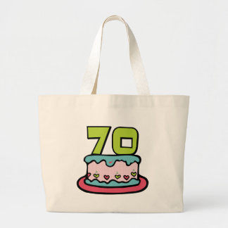 70 Year Old Birthday Cake Large Tote Bag