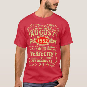 70 Year Old Gifts September 1952 Man Myth Legend 7 T-Shirt