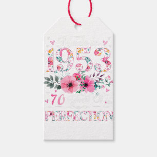 70 Year Old Made In 1953 Floral 70th Birthday Gift Tags