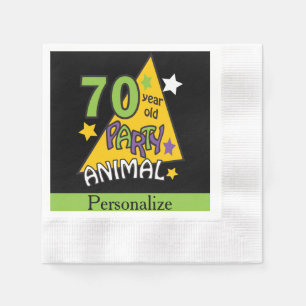 70 Year Old Party Animal   70th Birthday Napkin