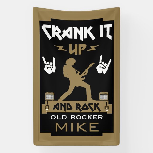 70 Year Old Rockers Birthday Banner (Vertical)