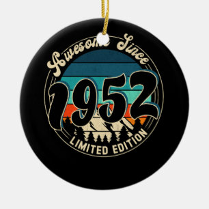 70 Year Old Vintage 70th Year Old Birthday 1952 Ceramic Ornament